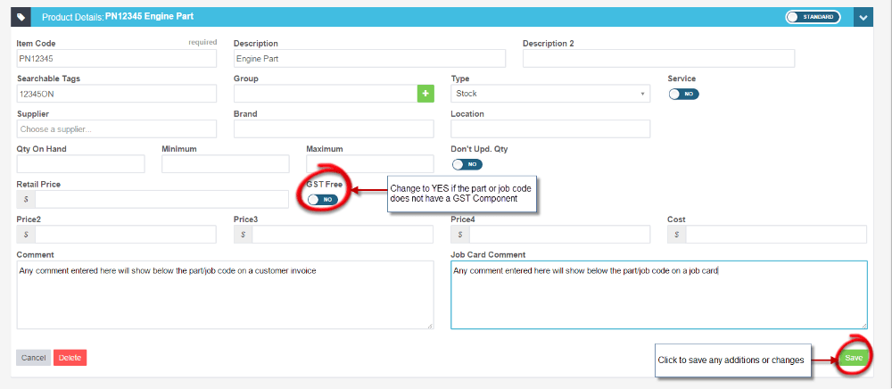 Workshop Software how to edit a product showing any additional information or make changes to the existing information as …