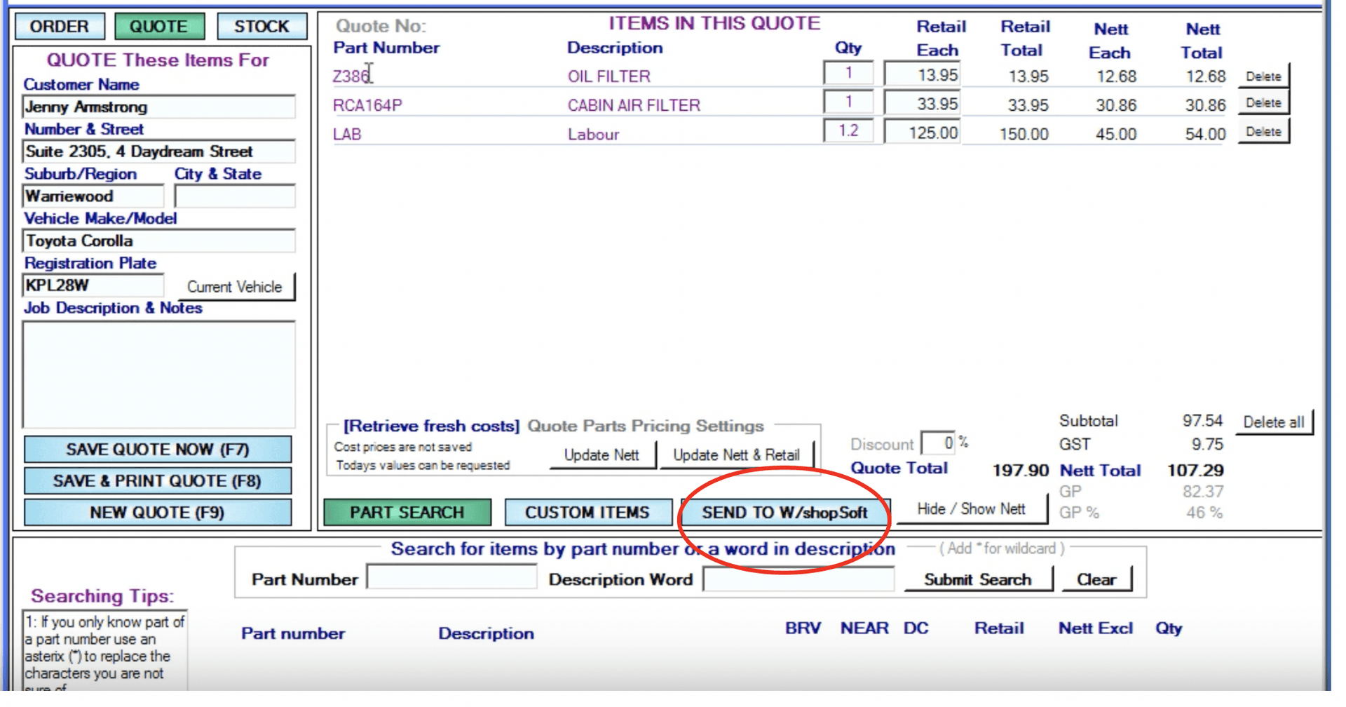 Workshop Software screen showing bursons will then take you into workshop software and it will have added all …