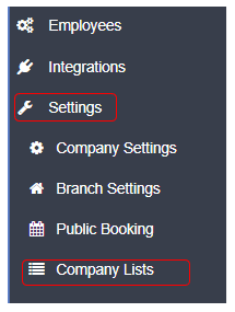 Workshop Software add or edit payment methods available showing ‘settings’ from the menu options on the left hand side of …