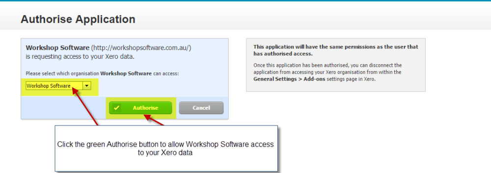 Workshop Software how to integrate workshop software and xero showing image to enlarge