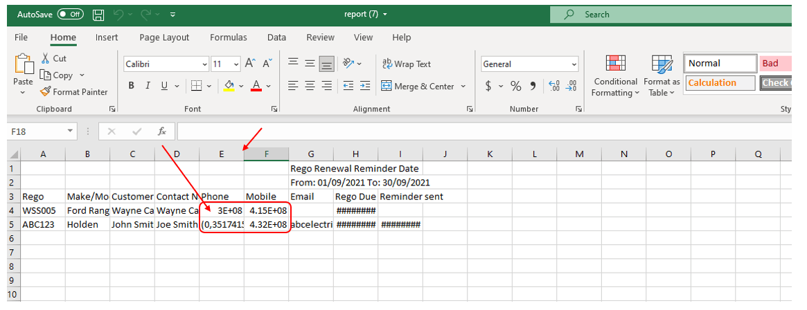 Workshop Software screen showing double click on the column line between e and f as well as the line between f…