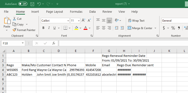 Workshop Software export workshop software reports as a excel sheet step 6 of 6