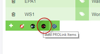 Workshop Software order parts through covs/prolink showing ’ prolink ’ icon