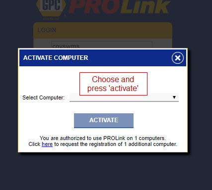 Workshop Software integrate with covs/prolink showing ‘ activate ’