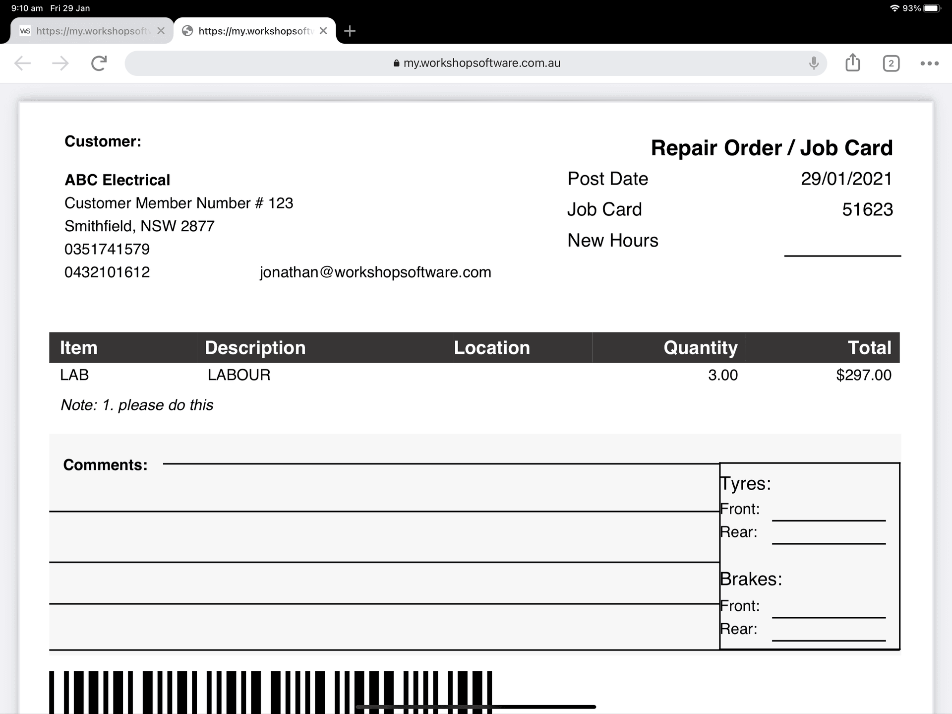 Workshop Software using workshop software on a tablet step 9 of 9