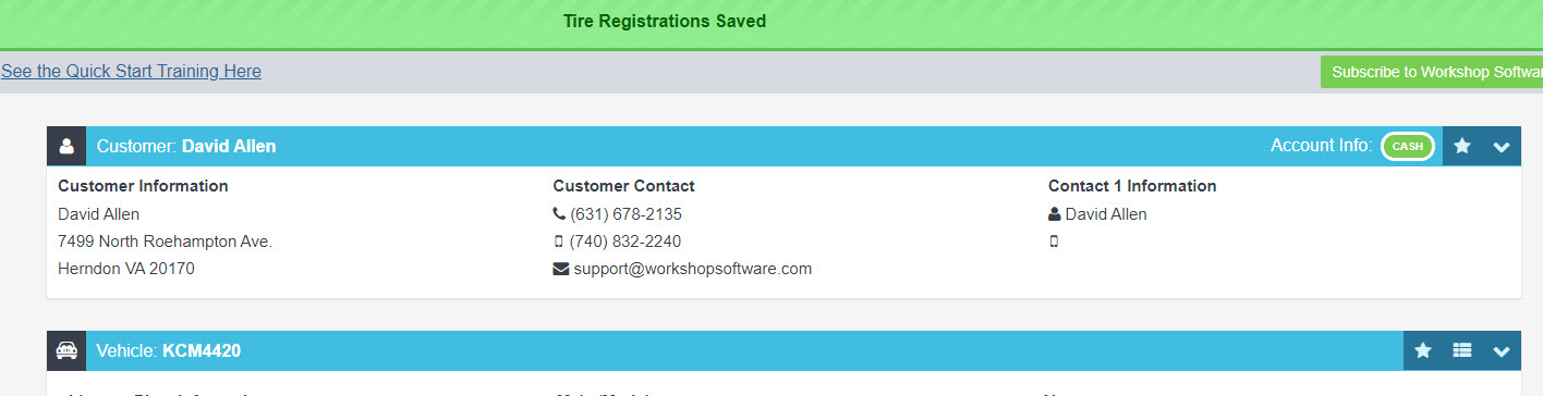 Workshop Software screen showing make sure to press ’ save ’ once you have finished filling out the dot numbers