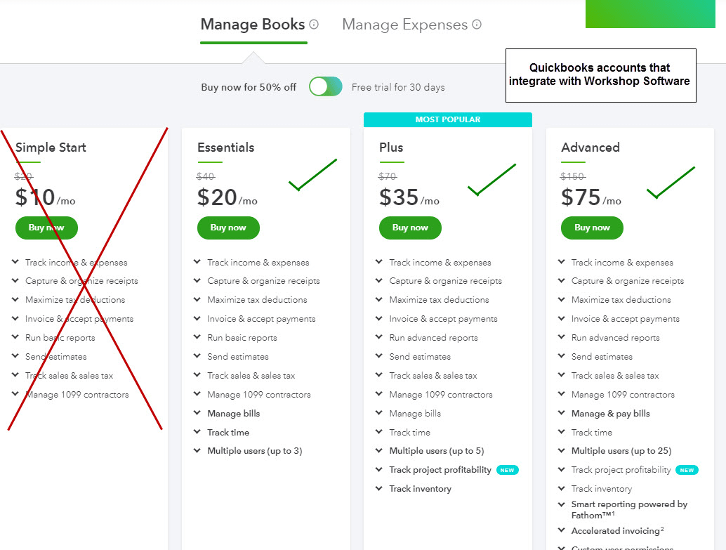 Workshop Software screen showing when deciding to change an integration from one accounting package to another…