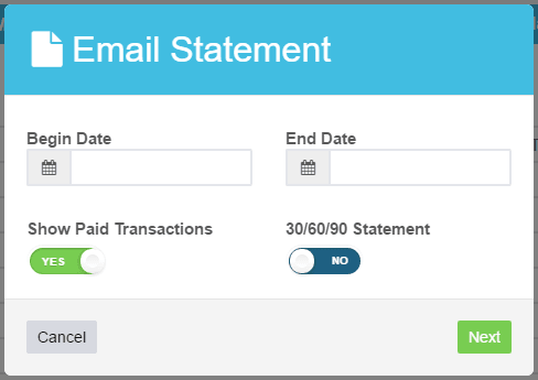 Workshop Software print/email a customer statement step 4 of 6