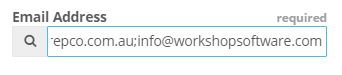Workshop Software screen showing example2@mail.com)