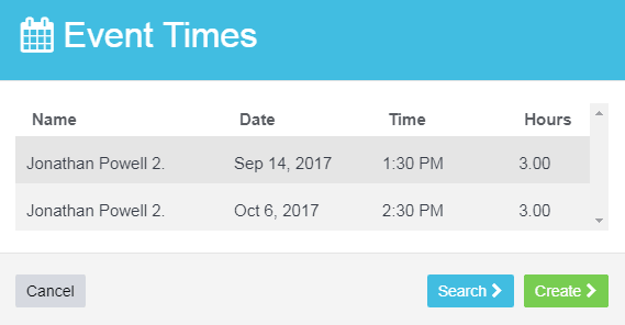 Workshop Software create and manage event times across multiple days showing all scheduled dates for the booking 1) to see…