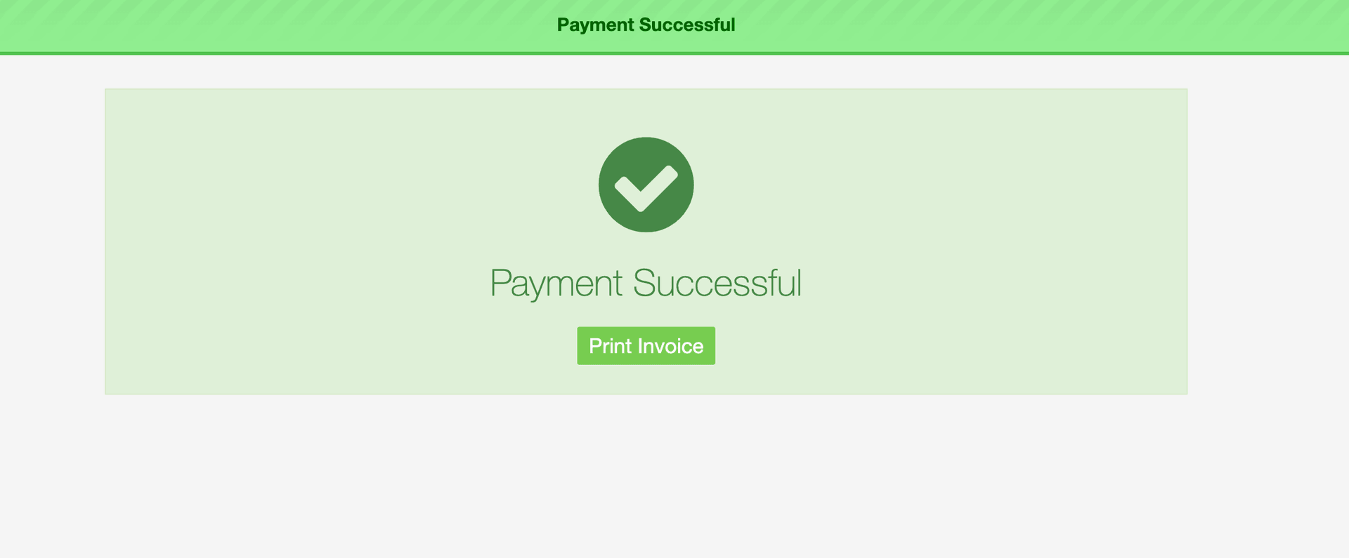 Workshop Software screen showing you should be taken to a screen that says ‘payment successful’ with a green b…
