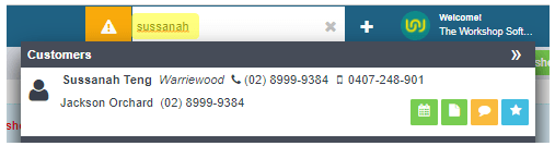 Workshop Software screen showing in workshop software look up the customer you want to send the sms to by usin…