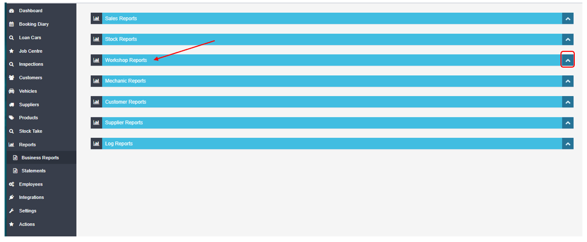 Workshop Software how to run a rego renewal due report showing down to ’ workshop reports ’ click on the arrow to expand t…