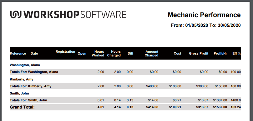Workshop Software screen showing below is the report with the summary toggle turned to yes