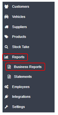 Workshop Software how to run a rego renewal due report showing ’ reports ’ in the left hand navigation bar in workshop sof…