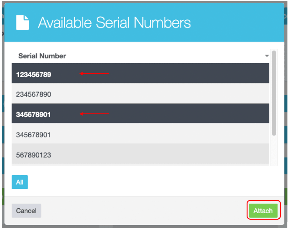 Workshop Software screen showing if you have more than one qty of that product, you can select multiple by cli…