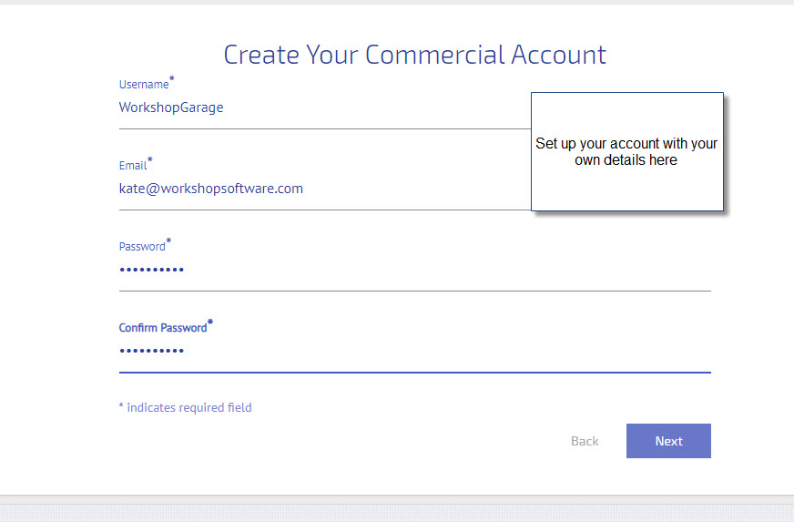 Workshop Software how to integrate partstech showing your account and enter your credentials