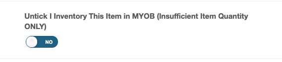 Workshop Software screen showing you can also switch on the following switch in your myob settings in workshop…