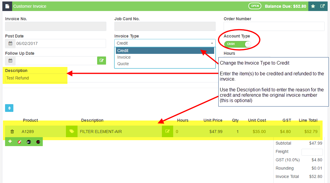 Workshop Software screen showing these products will be returned to your stock)