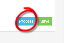 Workshop Software how to record a credit against a supplier showing blue ‘process’ button located on the bottom right hand…
