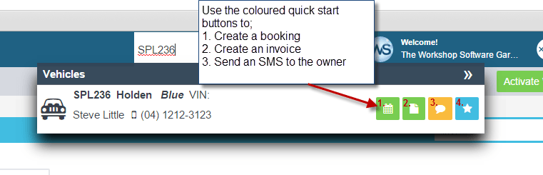 Workshop Software screen showing when the vehicle comes up you can click on it to open the vehicle details pag…