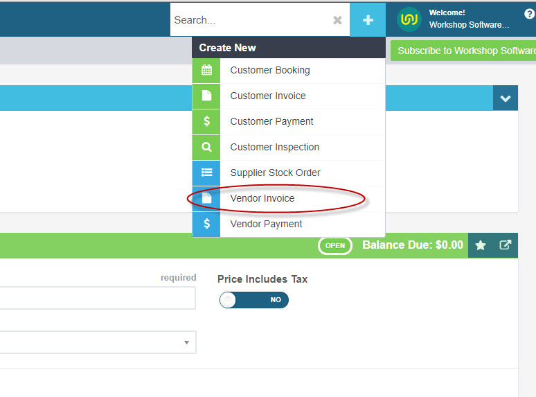 Workshop Software screen showing note that you will need to process the stock order in order to turn it into a…
