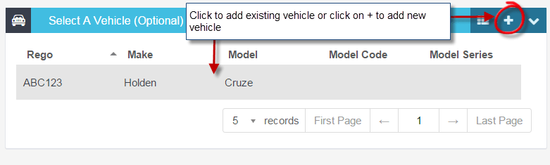 Booking details form showing date, time and service type selection options