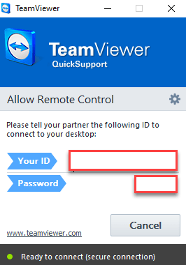 Workshop Software screen showing a window should appear with your id and password