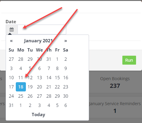 Workshop Software screen showing this is usually the current date as you are looking at the job cards for the …