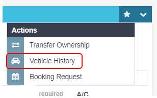 Workshop Software run a vehicle history report showing ’ vehicle history ’