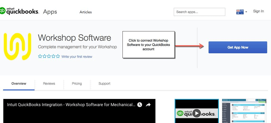 Workshop Software integrate intuit quickbooks with workshop software showing workshop software in the quickbooks app centr…
