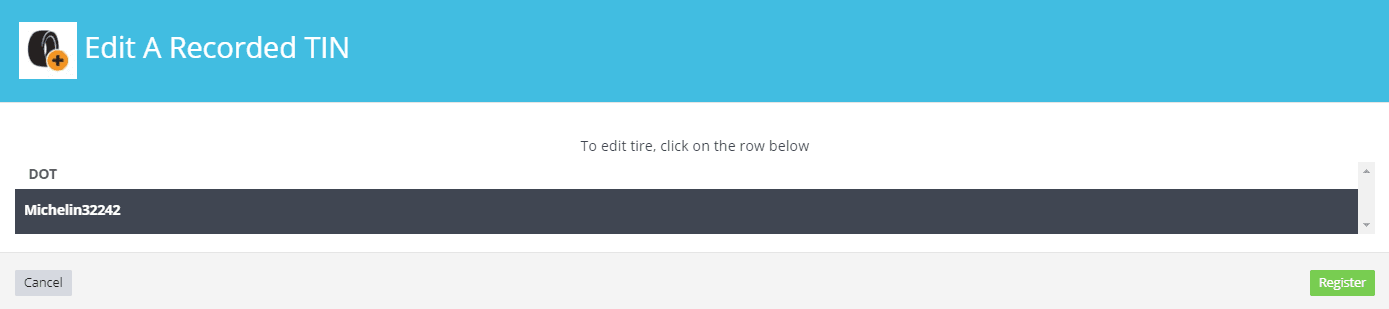 Workshop Software register dot/tin on a processed invoice showing ‘register’