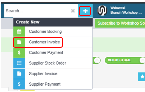Workshop Software platinum multi-branch - how to add a vehicle and vehicle history from another branch showing ‘+’ icon ne…