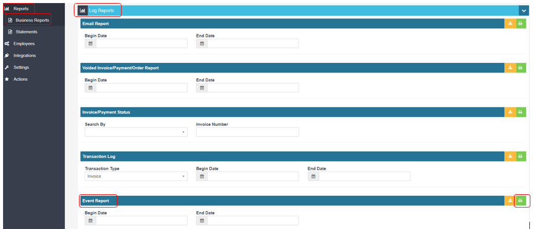 Workshop Software screen showing how to check the event log click on reports on the left hand menu bar in work…