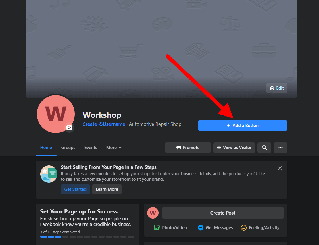Workshop Software screen showing (if you already have a button set up, this will appear as ‘edit’)