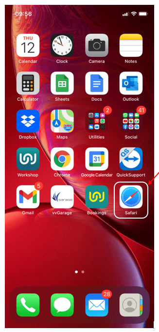 On your iphone open up safari