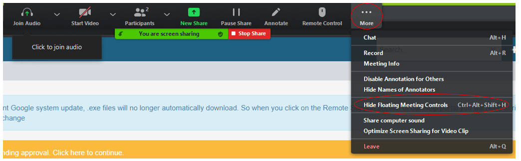 Workshop Software screen showing to bring the control panel back again, hit the esc key on your keyboard