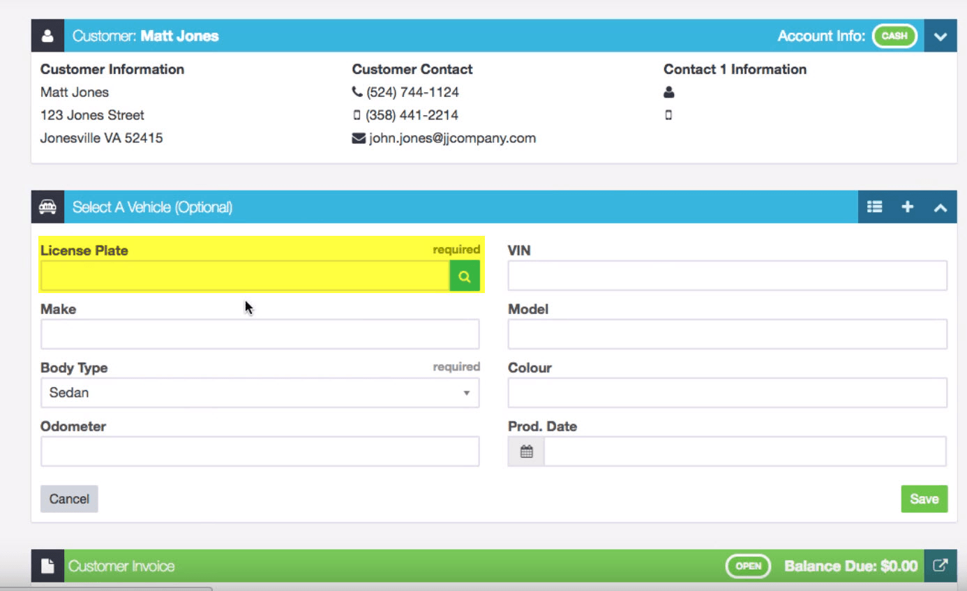 Vehicle details page showing Carfax report link after integration is active