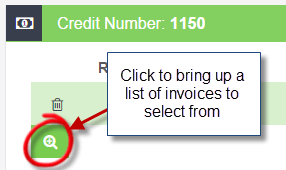 Workshop Software screen showing the credit can only be allocated to a processed invoice that has not had a pa…