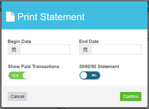 Workshop Software screen showing either you select to print or email the customer statement, a new window will…