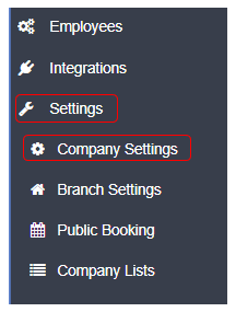 Workshop Software round the totals on invoices showing ‘settings’ from the menu options down the left hand side of your sc…