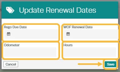 Workshop Software set up prompts to help me update rego/wof + other due dates step 6 of 7