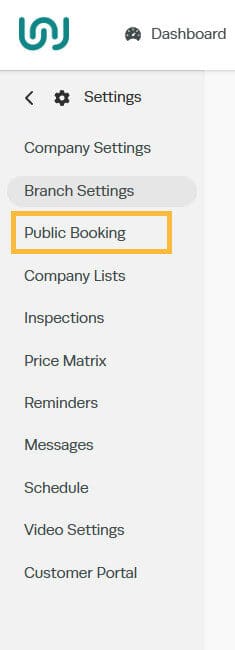 Workshop Software online bookings showing public booking