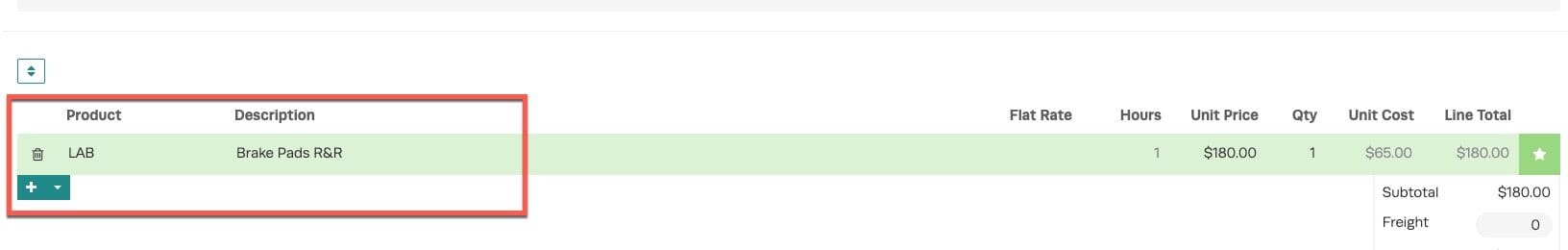Workshop Software screen showing your labor times will now be added to your invoice with the correct quantity …