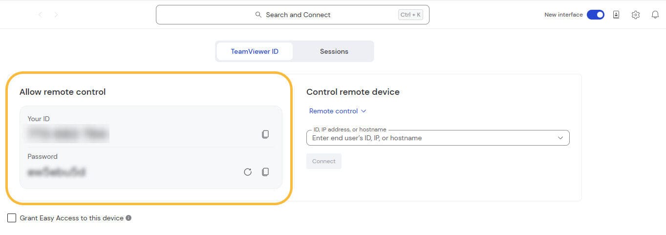 Workshop Software screen showing a window should appear with your id and password