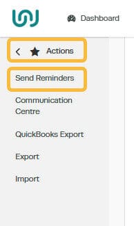 Workshop Software screen showing once you are ready to send out the document reminders (note these are not aut…