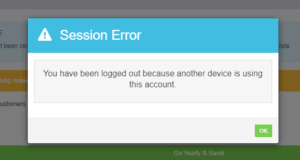 You have been logged out because another device is using this account