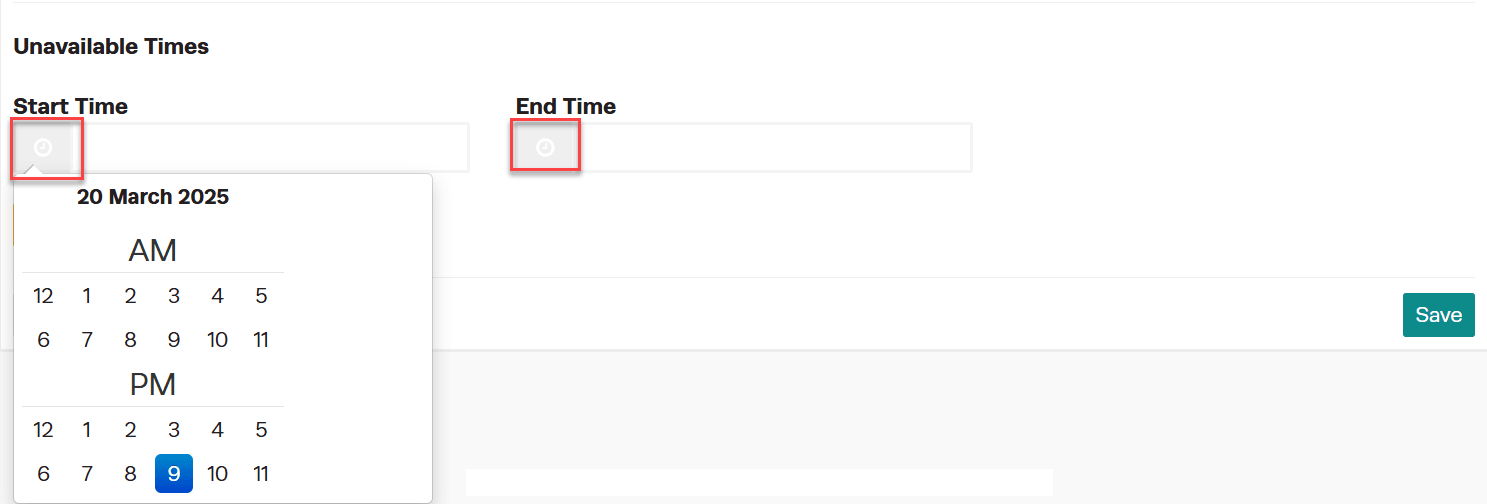 Workshop Software set up your mechanic’s work schedule in workshop software showing time you would like to schedule unavai…