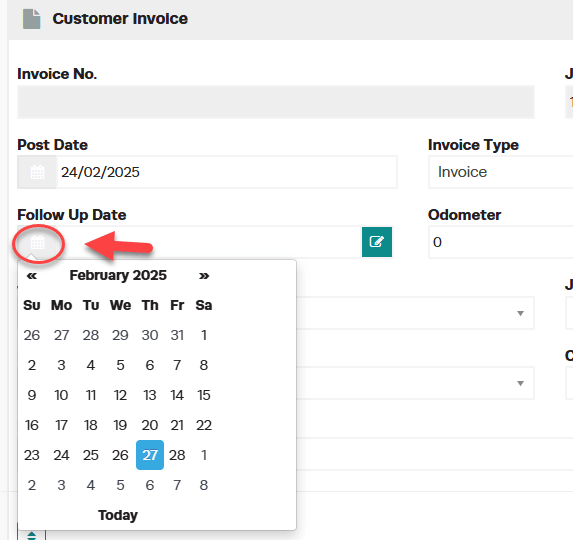 Vehicle details page showing the Follow Up Notes section