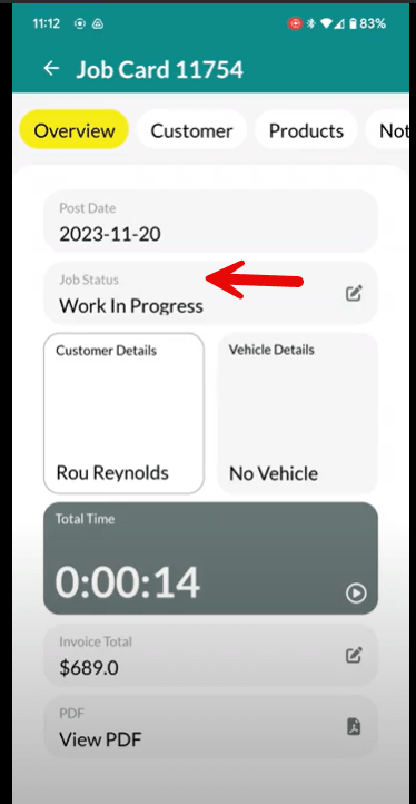 Workshop Software screen showing once you have pressed continue this will save an update in the web app